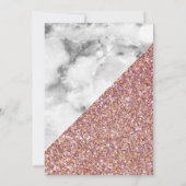 ローズゴールド グリッター グレー ホワイト マーブル ムスリム ウェディング 招待状 (裏面)