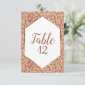 ローズゴールド グリッター コンフェッティ グラム 受付 席 招待状 (スタンド正面)