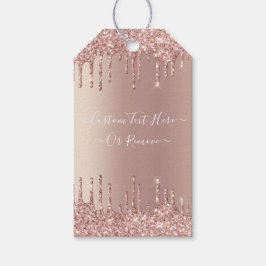 ローズゴールド グリッター スパークル オーダーメイド テキスト ギフトタグ