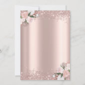 ローズゴールド グリッター ダスト ブランシュ ブライダル シャワー 招待状 (裏面)