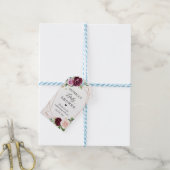 ローズゴールド グリッター パープル ブラッシュ フラワーベイビーシャワー ギフトタグ (より糸付き)