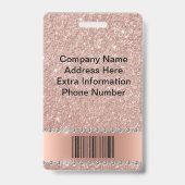 ローズゴールド グリッター ビジネス バッジ ダイヤモンド (裏面)