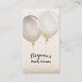 ローズゴールド & グリッター ピンク チーク パーティー イベント プランナー 名刺 (正面)