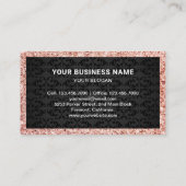 ローズゴールド グリッター フラワー ケーキ パティシエ ベーカリー 名刺 (裏面)