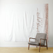 ローズゴールド グリッター ブライダルシャワー フォト背景 タペストリー (インサイチュ(横))