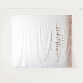 ローズゴールド グリッター ブライダルシャワー フォト背景 タペストリー (正面(横))