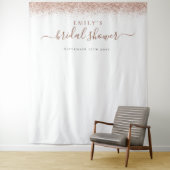 ローズゴールド グリッター ブライダルシャワー フォト背景 タペストリー (インサイチュ)