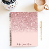 ローズゴールド グリッター ブラッシュ ピンク オンブレ ノートブック