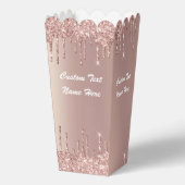 ローズゴールド グリッター ポップコーンボックス オーダーメイド テキスト 名前 フェイバーボックス (正面)