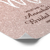 ローズゴールド グリッター ミス・トゥ・ミセス ブライダルシャワー ウェルカム ポスター (角)