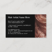 ローズゴールド グリット ヘアスタイリスト アーティスト フォト 名刺 (裏面)