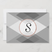 ローズゴールド グレー ジオ セーブ・ザ・デート 招待状 (裏面)