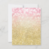 ローズゴールド & ゴールド グリッター グラム ライト 16歳の誕生日 招待状 (裏面)