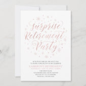 ローズゴールド |サプライズモダンリタイアパーティー 招待状 (正面)