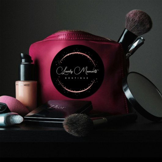 ローズゴールド サークル ブティック ロゴ ラウンドシール