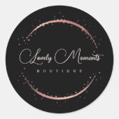 ローズゴールド サークル ブティック ロゴ ラウンドシール (正面)