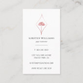 ローズゴールド シグネチャー ロータス フラワー ヨガ ポーズ 名刺 (裏面)