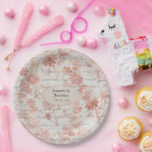 ローズゴールド シャビー シック ウェディング ペーパープレート (パーティー)