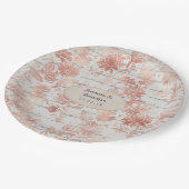 ローズゴールド シャビー シック ウェディング ペーパープレート (アングル)