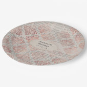 ローズゴールド シャビー シック ウェディング ペーパープレート (アングル)