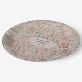 ローズゴールド シャビー シック 新聞 結婚式 ペーパープレート (アングル)