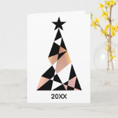 ローズゴールド シンプル クリスマス コーポレート カード (黄色い花)