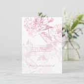ローズゴールド シンプル フラワー ウェディング レセプションのみ 招待状 (スタンド正面)