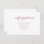 ローズゴールド シンプル モダン ウェディング 情報 エンクロージャーカード (正面/裏面)