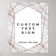 ローズゴールド ジオメトリック マーブル オーダーメイド サイン