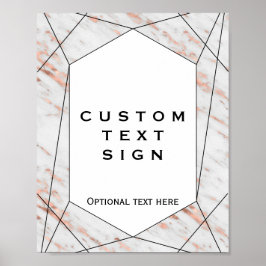 ローズゴールド ジオメトリック マーブル オーダーメイド サイン