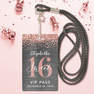 ローズゴールド スイート16 バースデー VIP バッジ