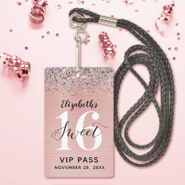 ローズゴールド スウィート16 バースデー VIP バッジ