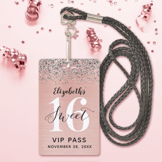 ローズゴールド スウィート16 バースデー VIP バッジ
