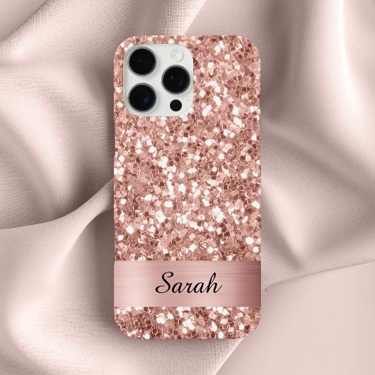 ローズゴールド スクエア ギラギラ シャイン ストライプ ホイル Case-Mate iPhoneケース