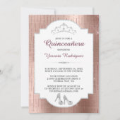 ローズゴールド スパークル ダイヤモンド ティアラ キンセアニエラ 招待状 (正面)