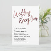 ローズゴールド タイポグラフィー ウェディング レセプション 招待状 (スタンド正面)