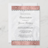 ローズゴールド ダイヤモンド スパークル グラム キンセアニエラ 招待状 (裏面)