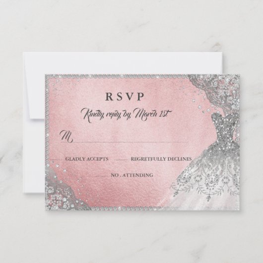 ローズゴールド ダイヤモンド スパークル ドレス RSVP (正面)