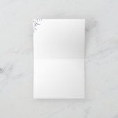 ローズゴールド ダスティーブルー グリーンレリーフ ジオメトリック ウェディングテーマ サンキューカード (内部)