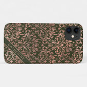 ローズゴールド ダマスク柄 オーダーメイド 名前入り Case-Mate iPhoneケース (裏面(横))
