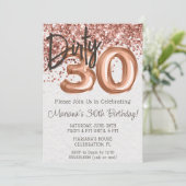 ローズゴールド ダーティサーティー 30歳の誕生日パーティー 招待状 (スタンド正面)