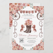 ローズゴールド チャラ フラワーブーツ キンセアニエラ 招待状 (正面/裏面)