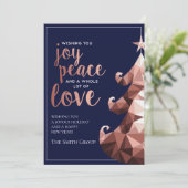 ローズゴールド ツリー ビジネス ホリデー カード (スタンド正面)