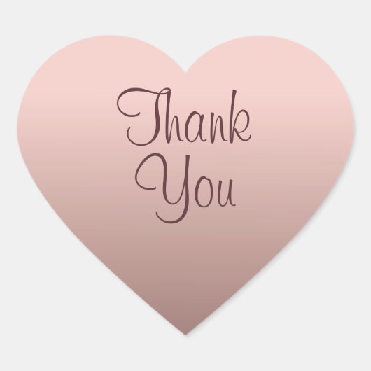 ローズゴールド トレンド カラー テンプレート 感謝の言葉 ハートシール (正面)