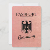 ローズゴールド ドイツパスポート 結婚式招待状 招待状 (裏面)