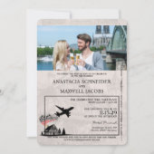 ローズゴールド ドイツパスポート 結婚式招待状 招待状 (正面)