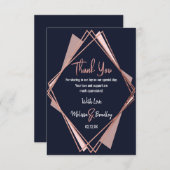 ローズゴールド ネイビーブルー モーブ ジオメトリック サンクス サンキューカード (正面/裏面)