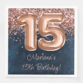 ローズゴールド ネイビーブルー 15歳の誕生日パーティー (正面)