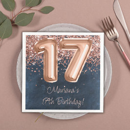  ローズゴールド ネイビーブルー 17歳の誕生日パーティー