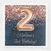 ローズゴールド ネイビーブルー 2歳 誕生日パーティー (正面)